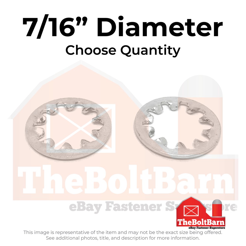 7/16" 410 Stainless Steel Internal Tooth Lock Washers (Pick Quantity)