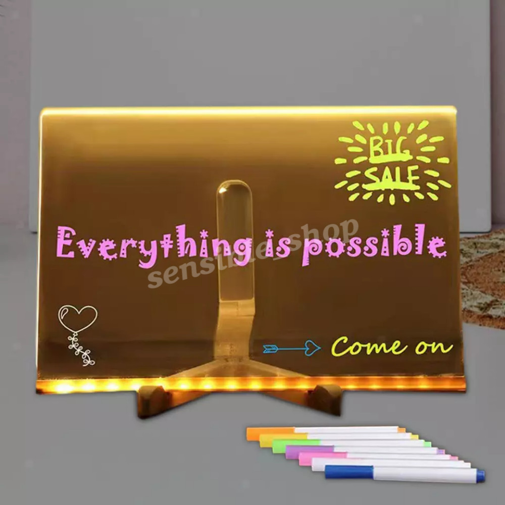 LED Note Board Light Up Acrylic Message Board LED Drawing Board Illuminated Kids