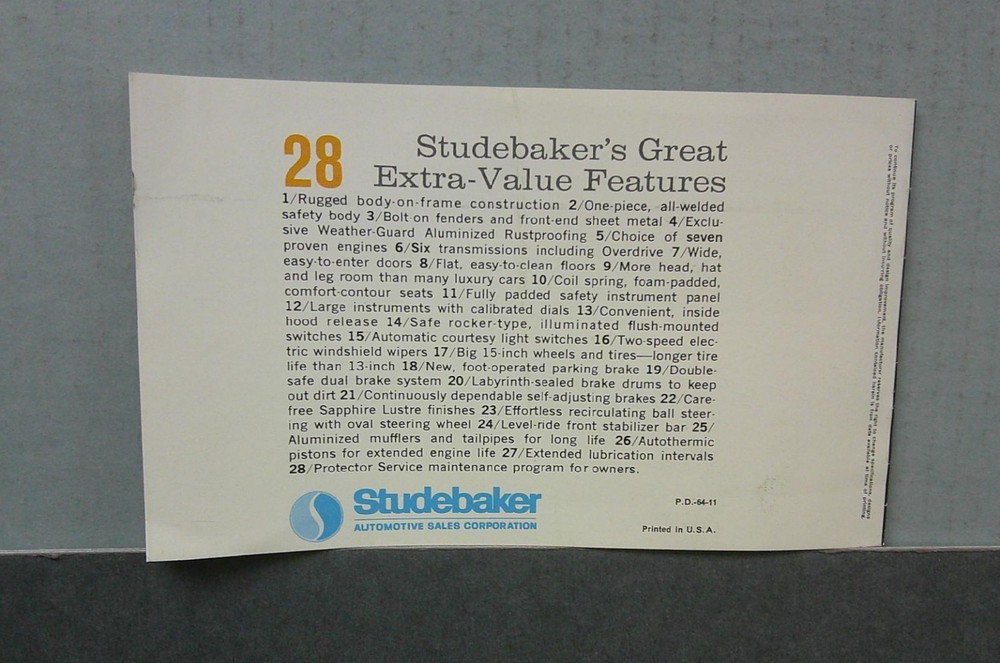 1964 Studebaker Sales Catalog