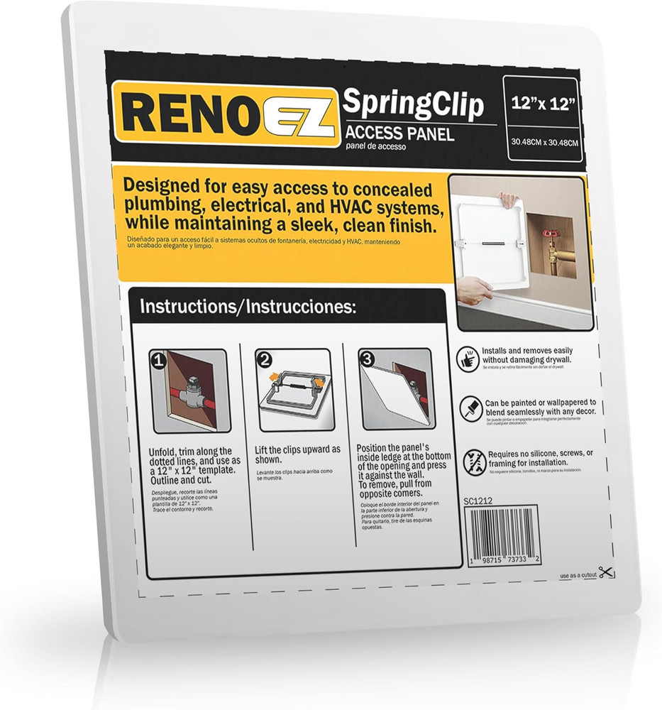 ™ Plastic Access Panel 12X12 Inches with Spring Click Technology - No Tools Requ