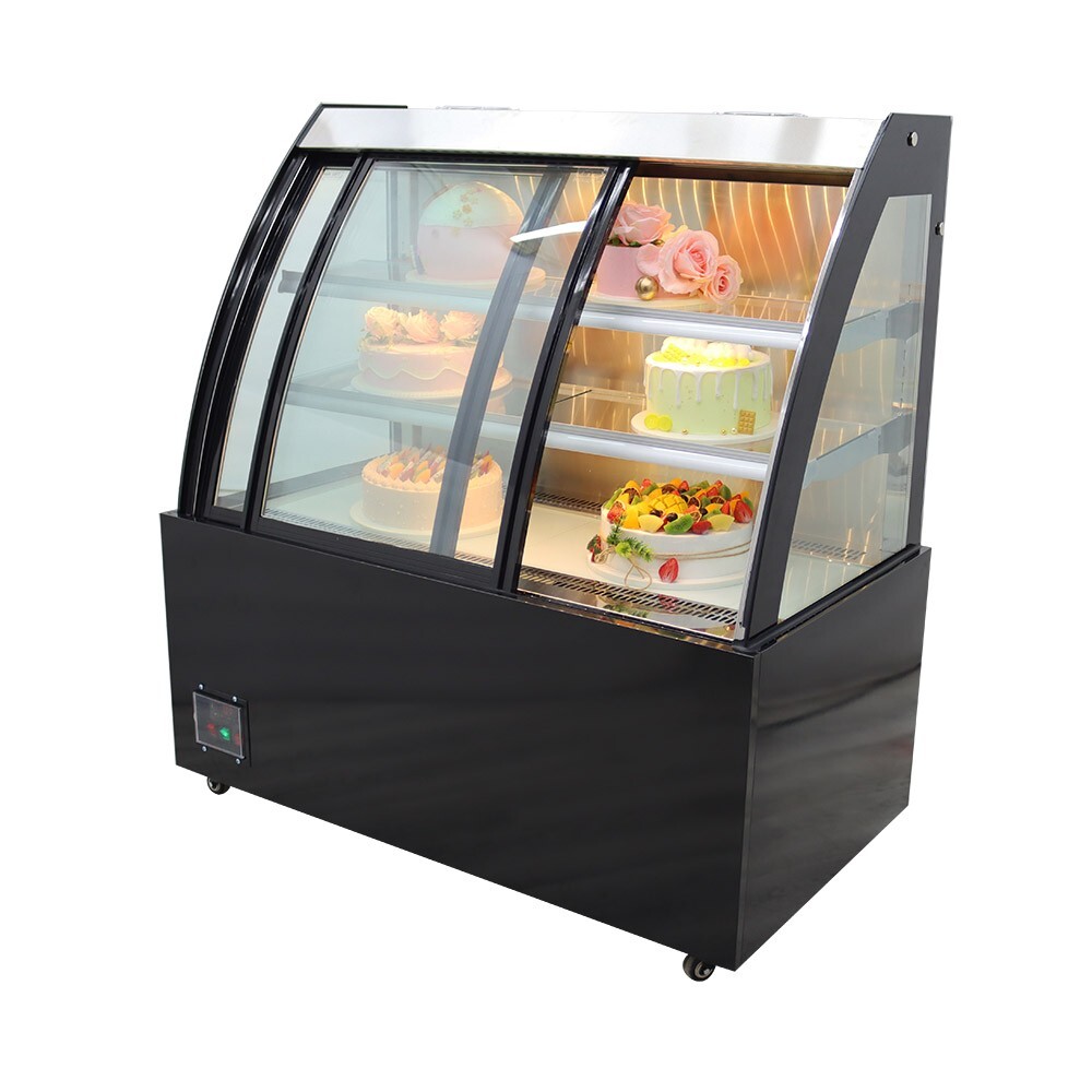 Refrigerated Cake Showcase 220V Floor Bakery Display Cabinet w/ Demist Function