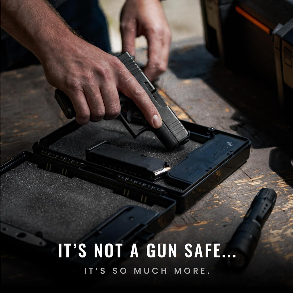 STOPBOX Gun Safe Alternative - Tactical Handgun Storage, Instant Access Portable
