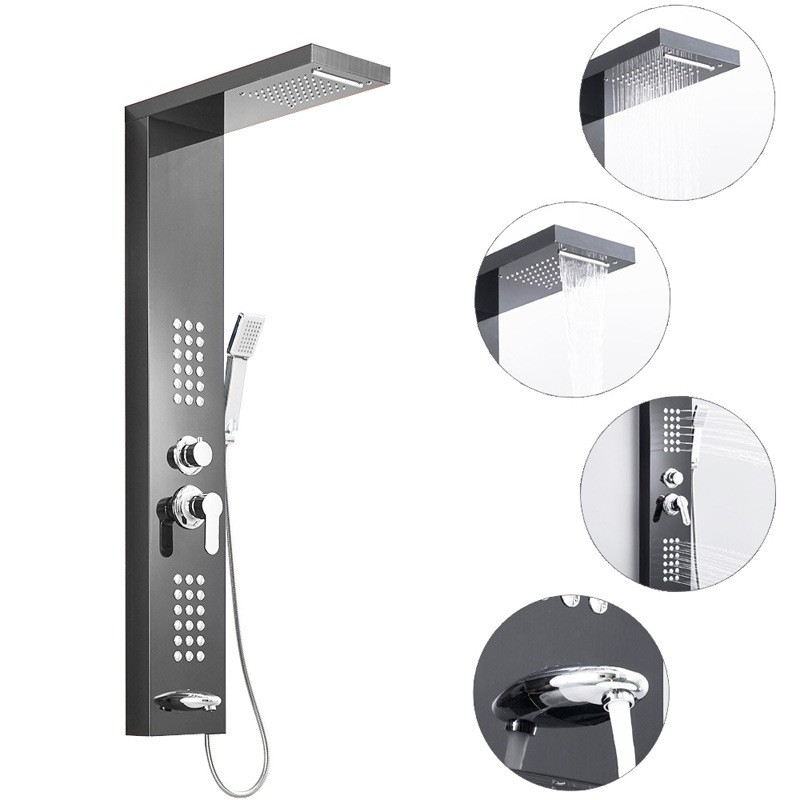 ZeeCry Shower Panel Tower System Rainfall & Waterfall Shower Hand Shower SS304