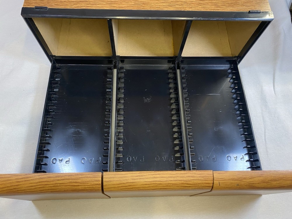 Vintage 3 Drawer 60 CD Storage Holder Case Faux Wood STACKABLE