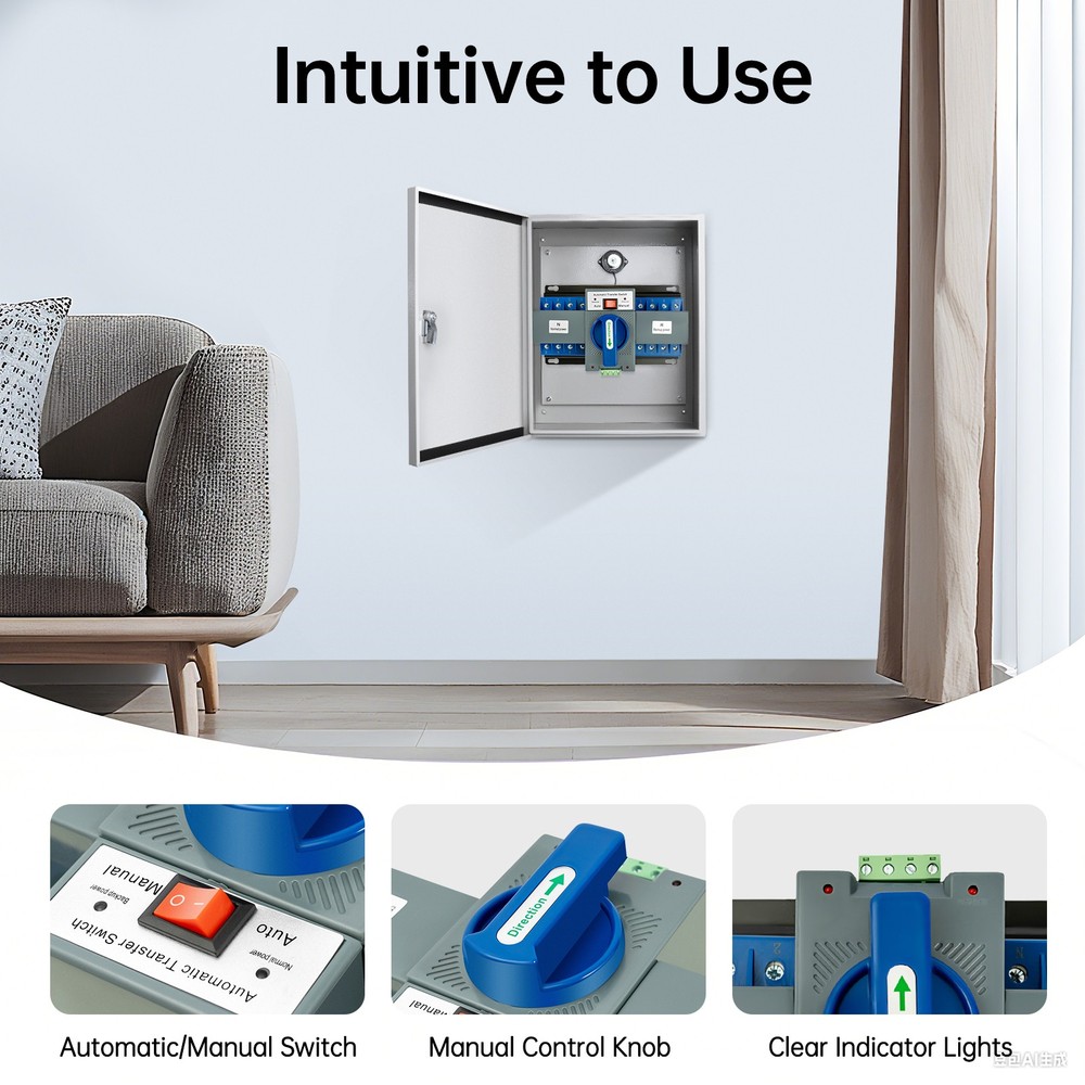 110V 4P 63A Mini Dual Power Automatic Transfer Switch, Dual Power Changeover
