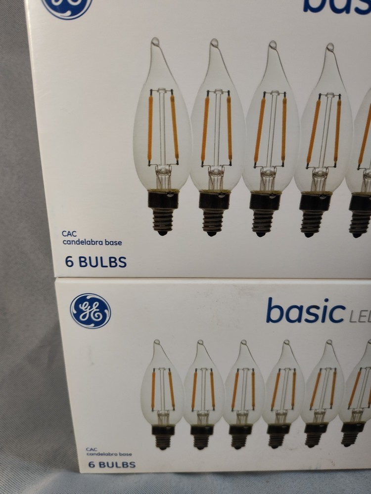 2 Pack 12 Bulbs GE Basic 40W Led Candelabra Base CAC Dimmable Soft White