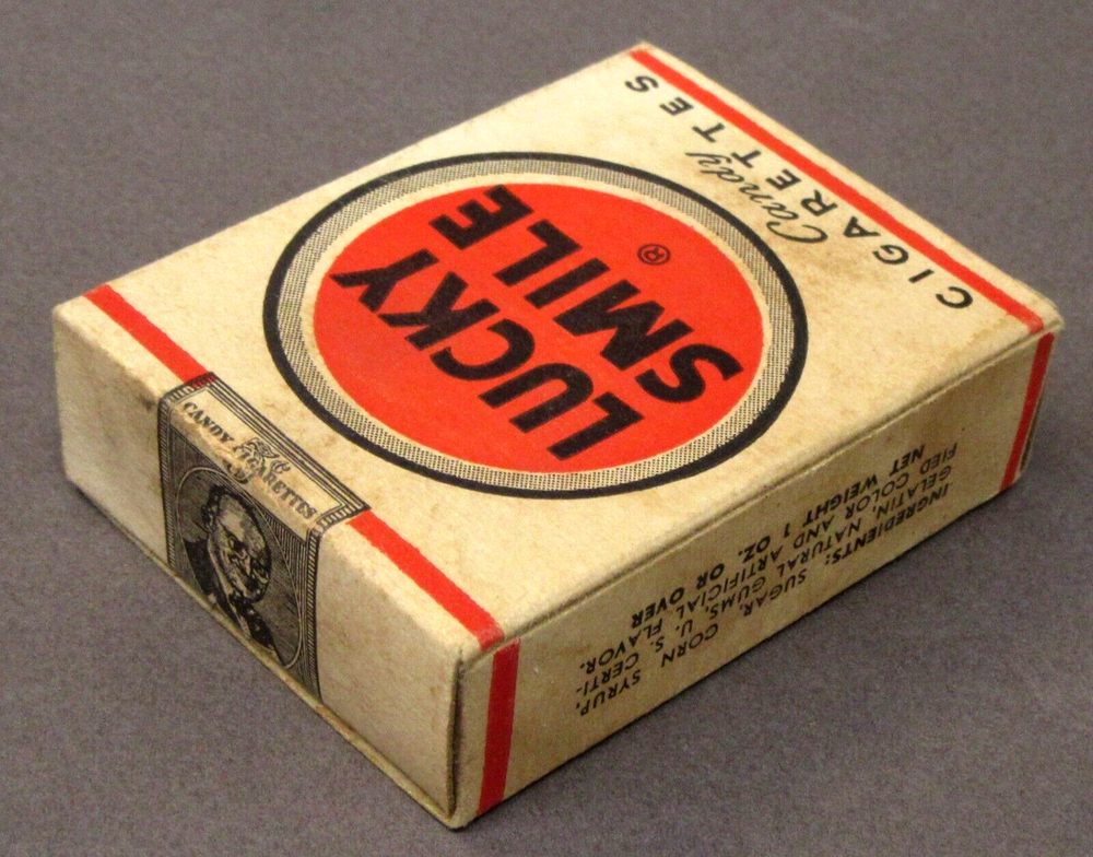 c. 1953 Sylvan Sweets LUCKY SMILE Candy Cigarettes empty candy box