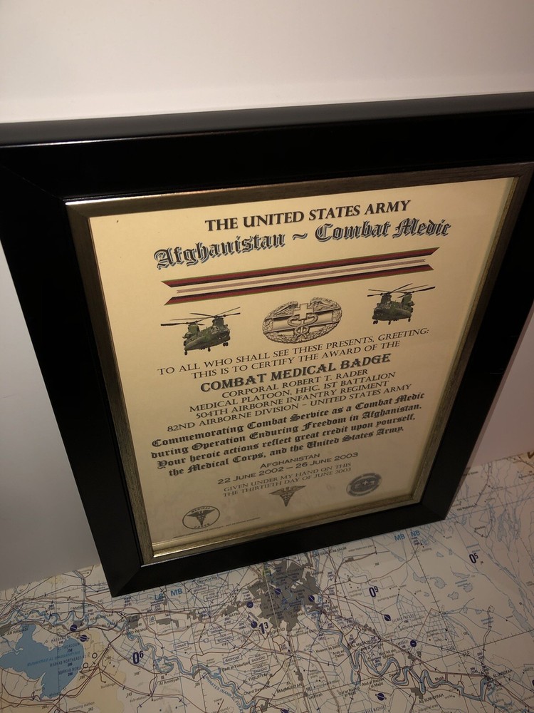 COMBAT MEDIC / CMB - AFGHANISTAN (COMMEMORATIVE ISSUE CERTIFICATE)