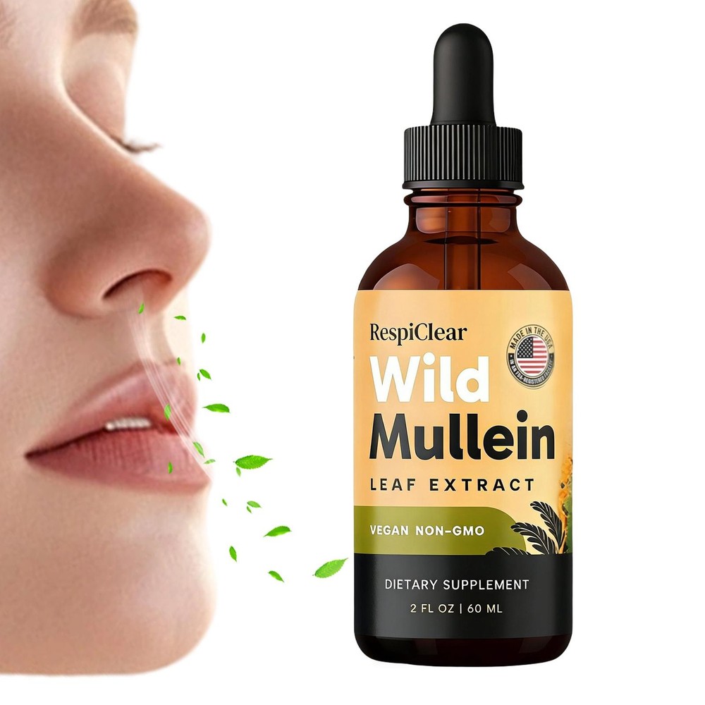 RESPICLEAR All-Natural Mullein Drops with Ginger & Lemon for Lung Cleanse