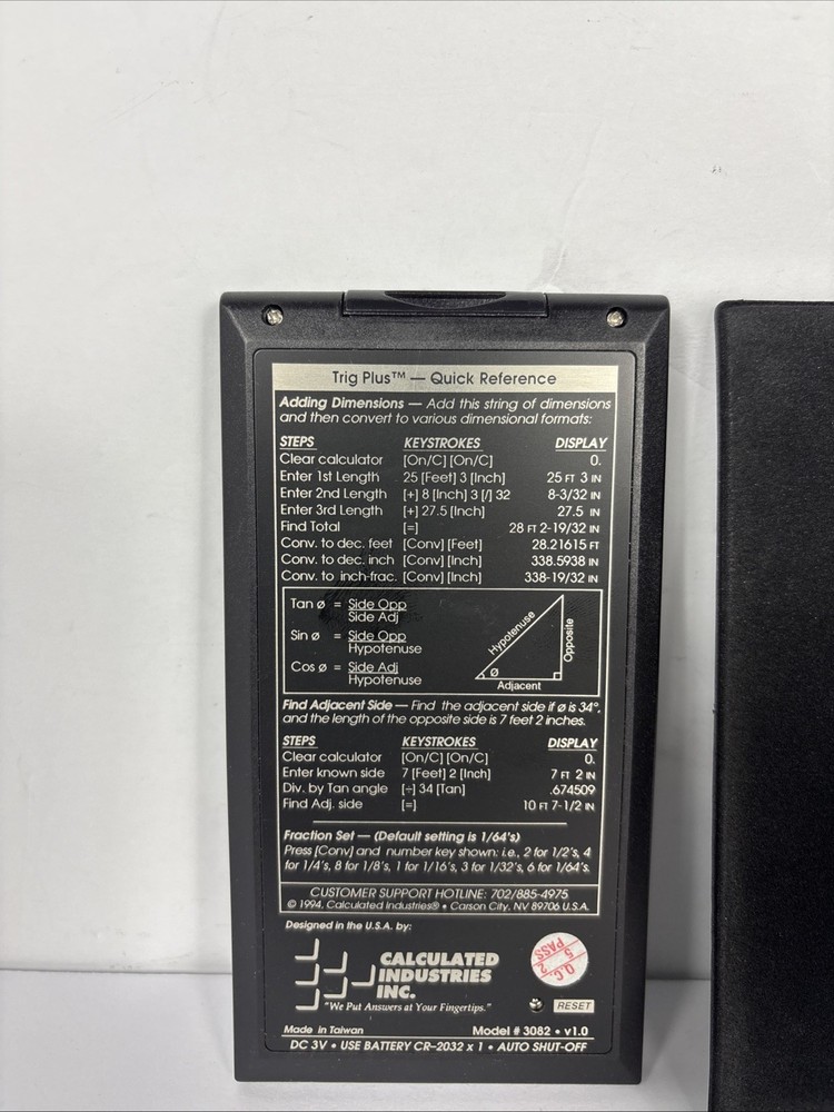 Calculated Industries Construction Master III Trig Plus Scientific Calculator