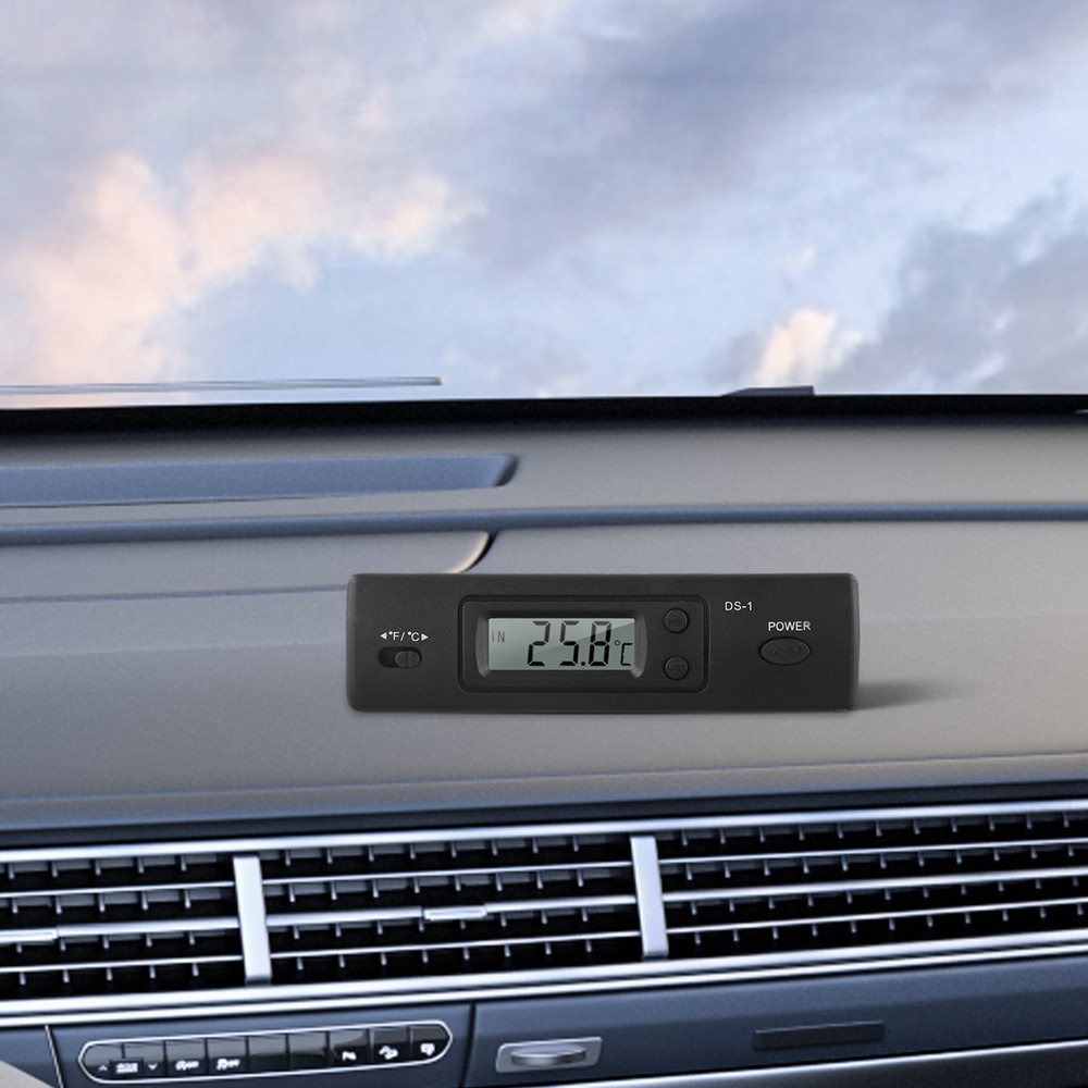 Car Thermometer LCD Screen Digital Clock Multi Function Temperature Display