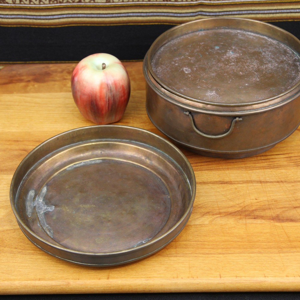 Antique Copper Three Piece Steamer Warmer Pot Insert? Decor Only