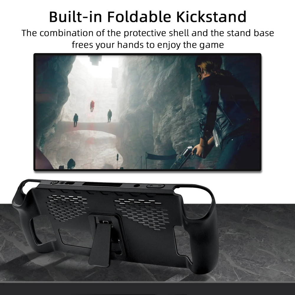 Protective TPU Case with Kickstand and Touchpad/Button Stickers - Black