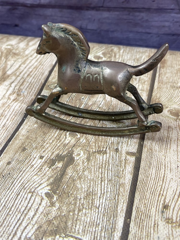 Brass Rocking Horse Figurine