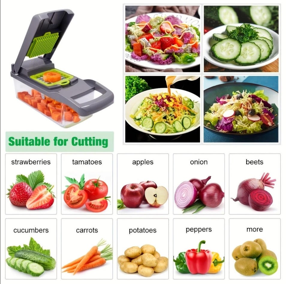 Multi-functional Vegetable Fruit Kitchen Chopper Cutter Food Onion Veggie Dicer