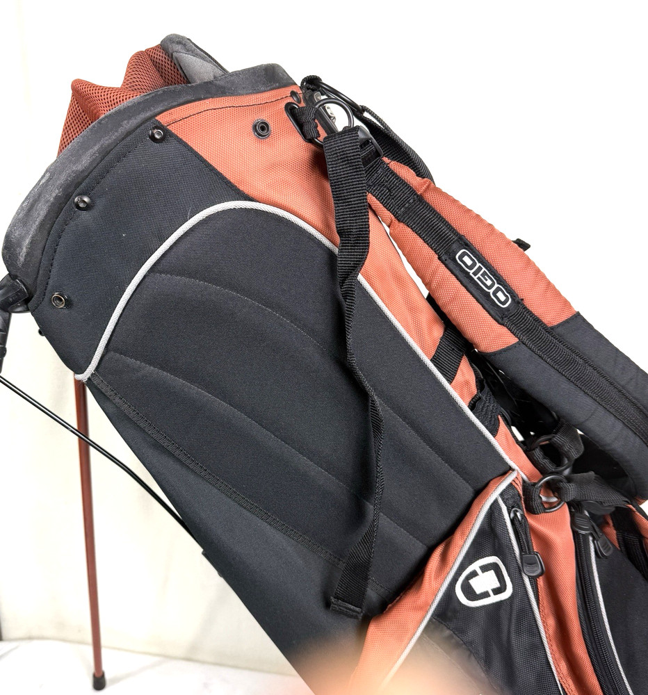 OGIO Vector Golf Stand Bag 10-Way Divider Dual Strap 5 Zip Pockets w/ Rain Cover