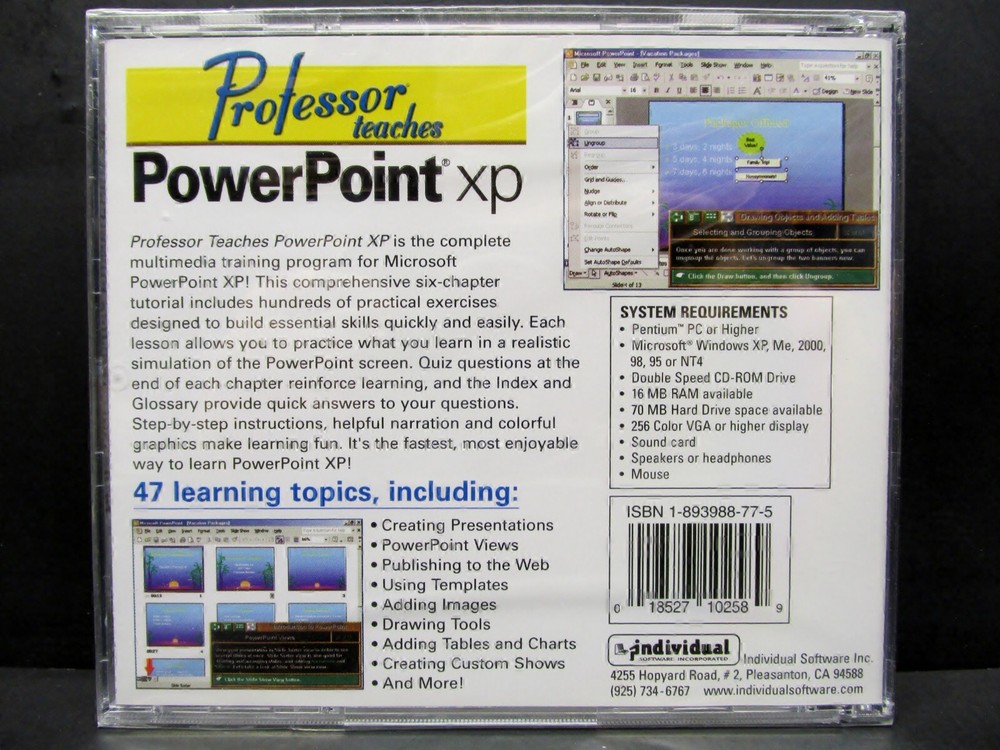 Professor Teaches XP Software, Win. 2000 / 98, ME & Explorer 5..5, 9 NEW CD-ROM