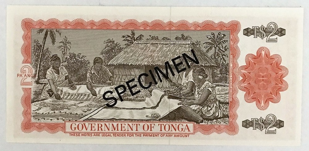 TONGA 1978 . 1 - 10 PA' ANGA BANKNOTES . SPECIMEN . WITH CERTIFICATE . UNC