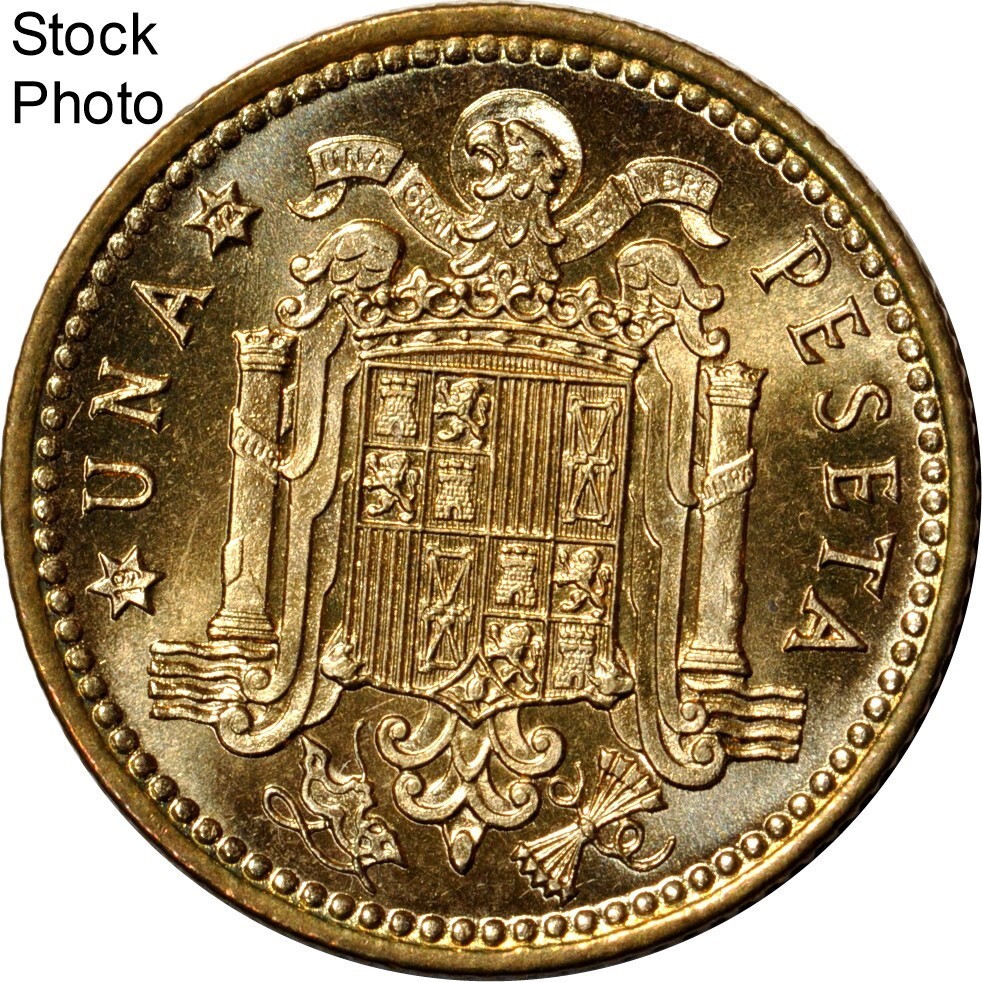 Spain Una Peseta 1966 *72 Gem UNC