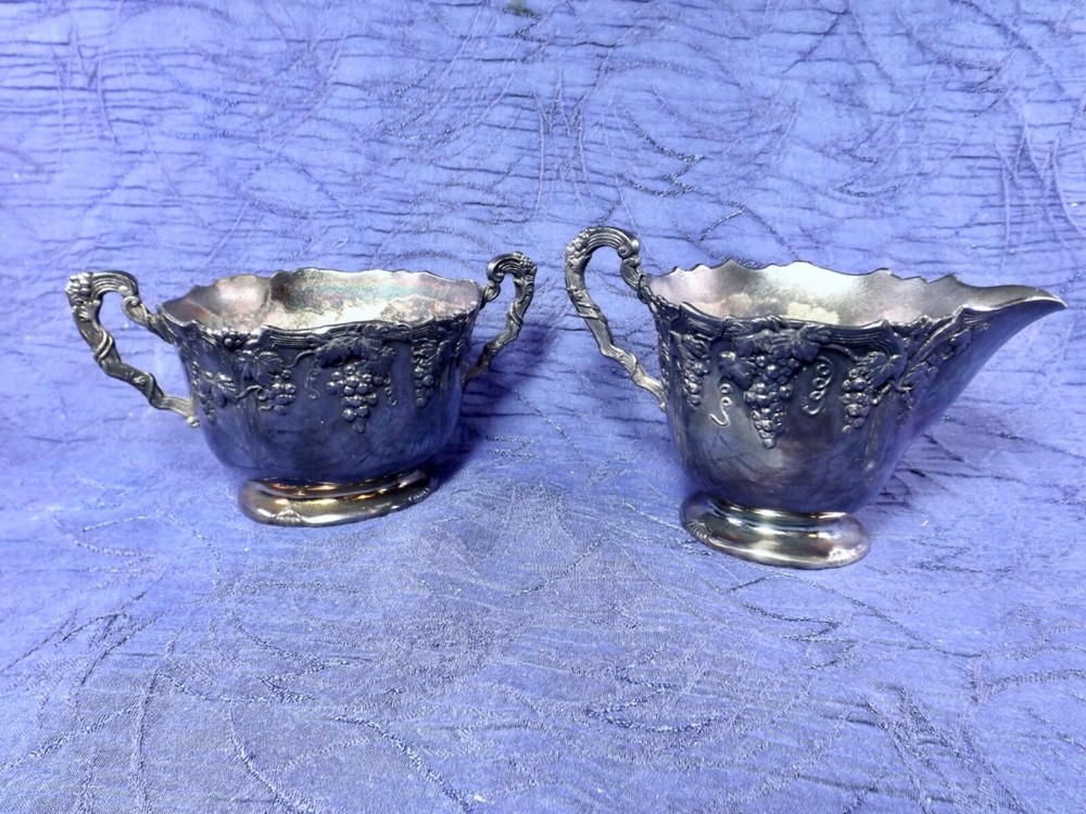 Silver Plated Sugar And Creamer Set Japan