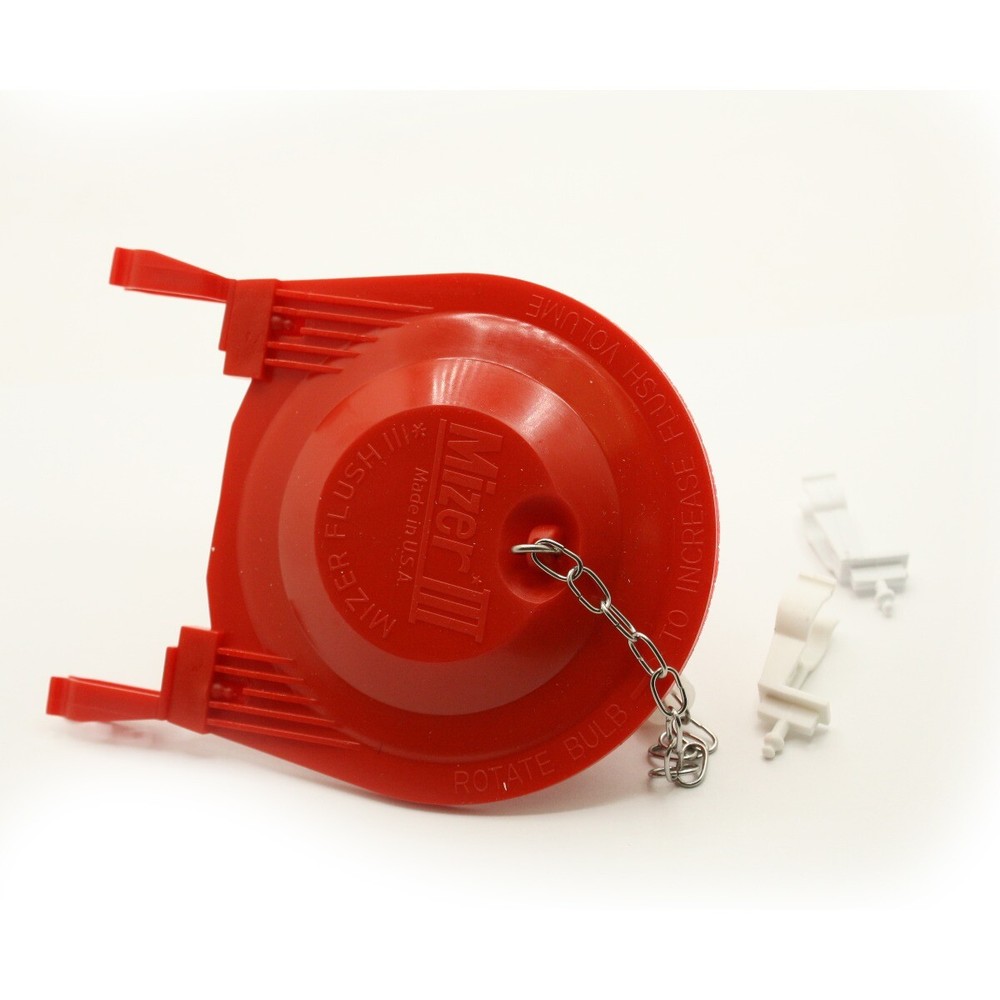 3-Inch Mizer Flush III Red Flapper with Adjustable Bulb, Removable Baffle