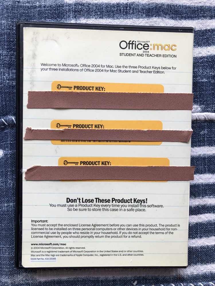 Microsoft Office 2004 Student & Teacher Edition (MAC) 3 User License for Mac...