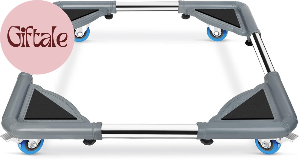 Mini Fridge Stand Mobile Roller, Adjustable Furniture Dolly with 4 Locking Wheel