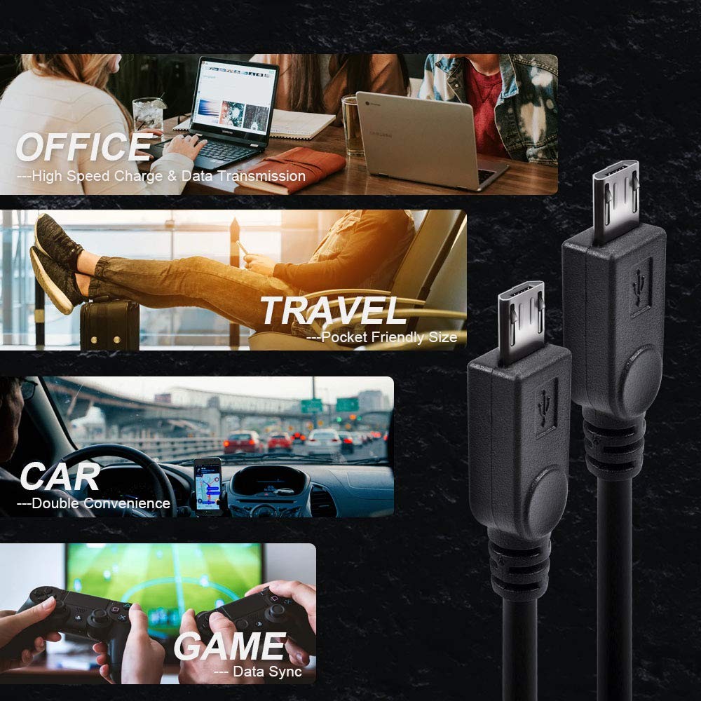 UCEC Dual Micro USB Splitter Charge Cable, 35 CM each, 2pack