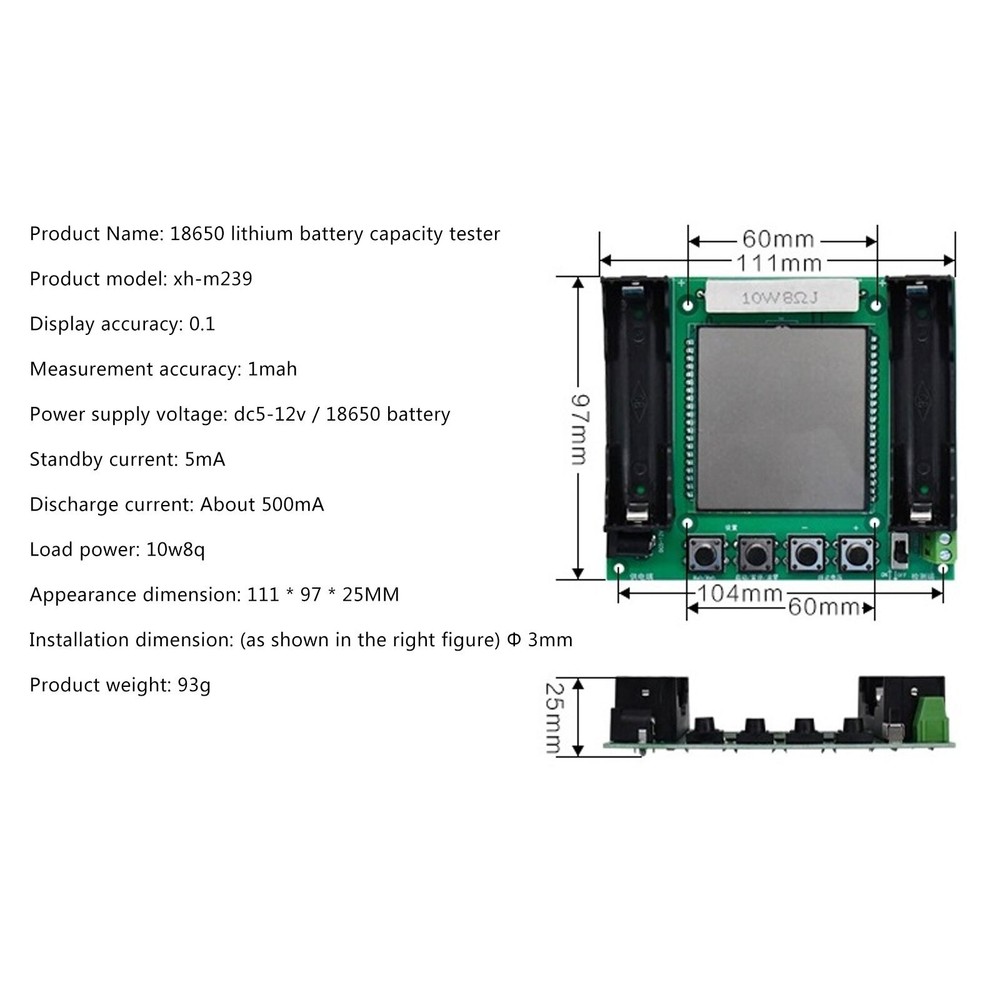 18650 Capacity Tester Module High Precision LCD Digital Display True Capacity