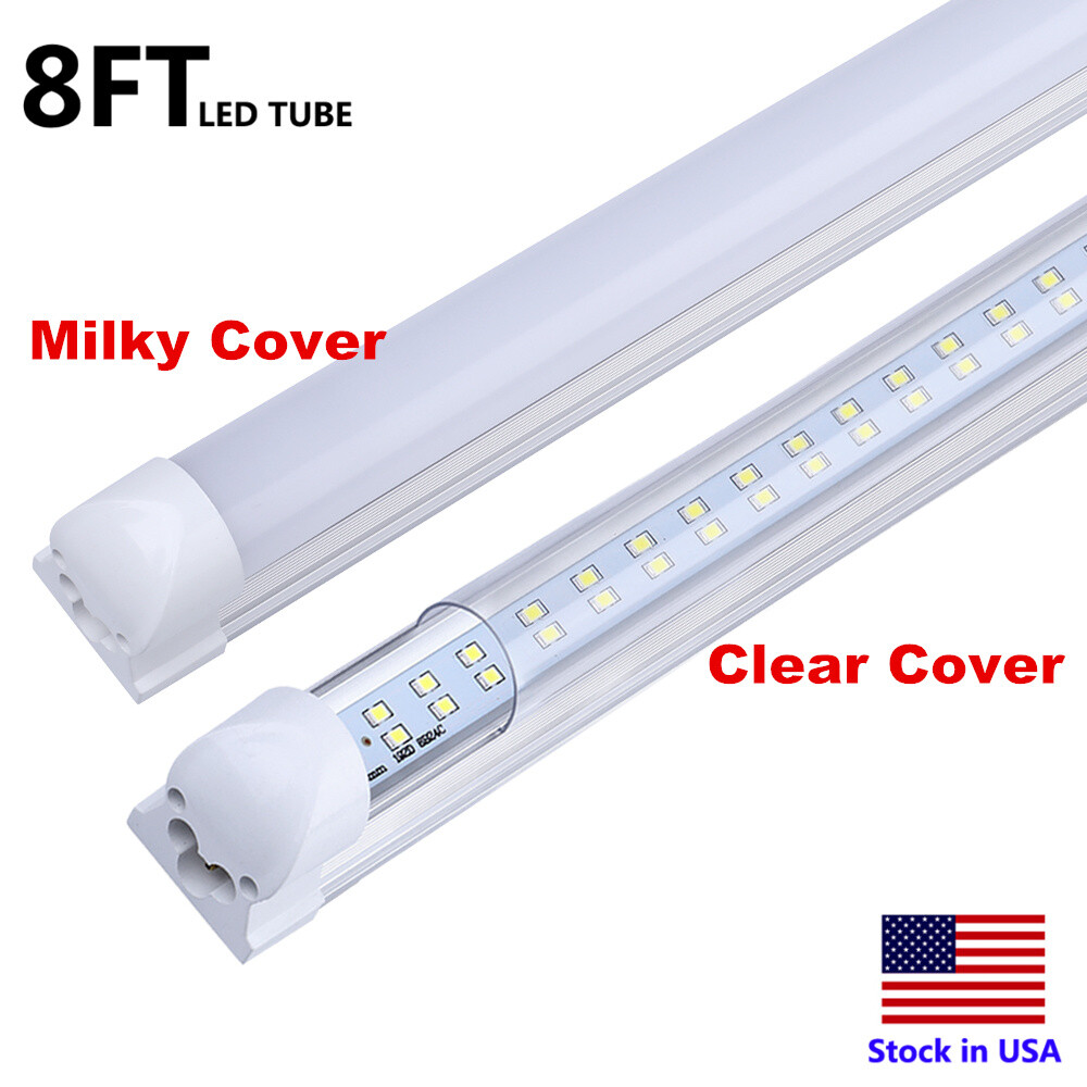 8FT Linkable LED Tube Light 72W 8' LED Shop Light Fixture for Warehouse / Garage