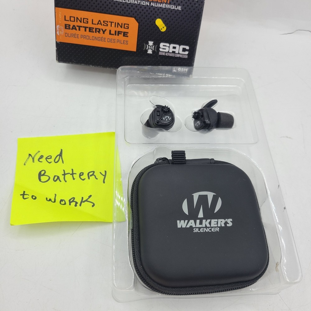 Walker's Silencer Earbuds Bluetooth Sound Activated Compression- NEED BATTERY