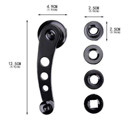 Window Crank Handle Replacement, Mteal Car Window Handle Winder Aluminum Black