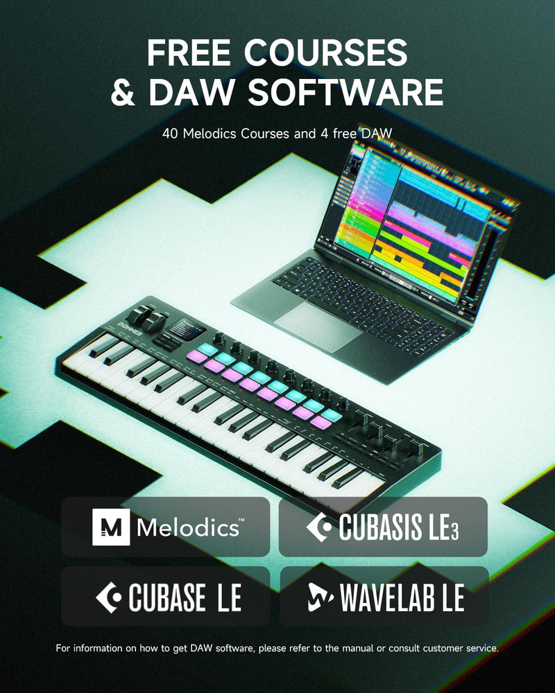 STARRYKEY-37 PLAY MIDI Keyboard Controller, 37 Key Portable MIDI Controller with