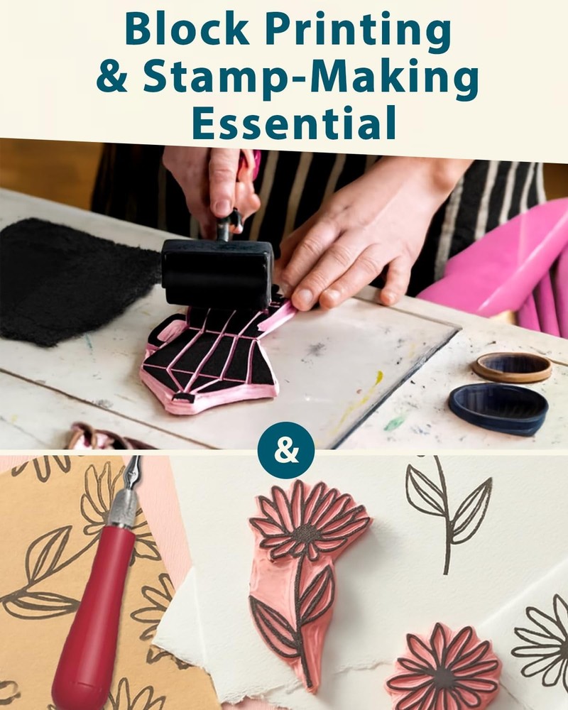 Linocut Kit for Printmaking & Stamp Making: Linocut Tools Block Printing Kit ...