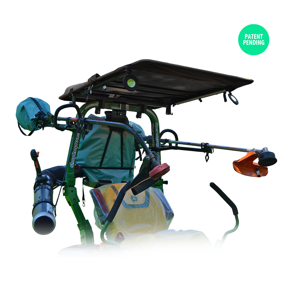 Tractor Canopy kit for ROPS, Foldable waterproof + Mounting brackets - Black