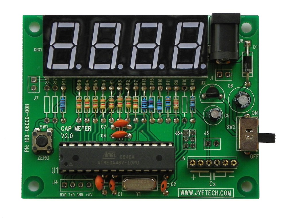 JYETech 06002 Capacitance Meter, Fully Assembled; Low-Cost AVR Tool Cap Tool USA