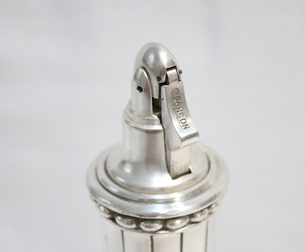 Vintage Silver Plate Ronson "JUNO " Table Lighter Working Condition