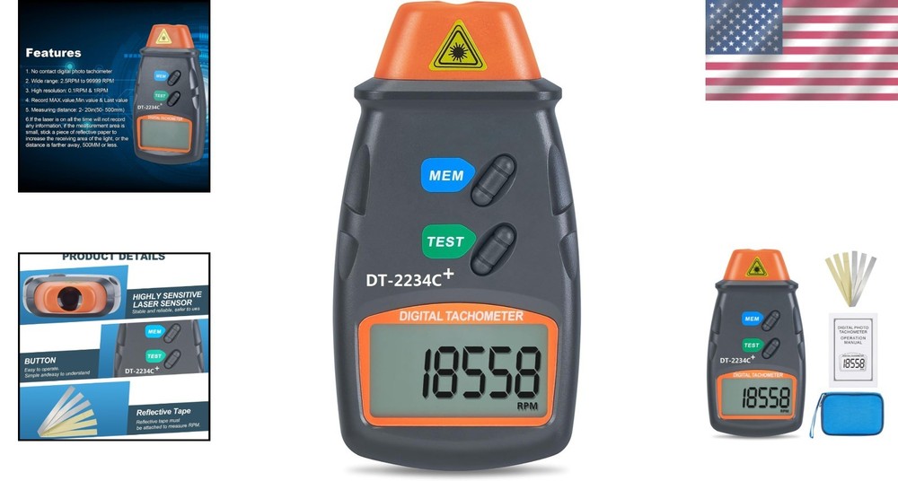 Microcomputer Technology Tachometer - Laser RPM Reader