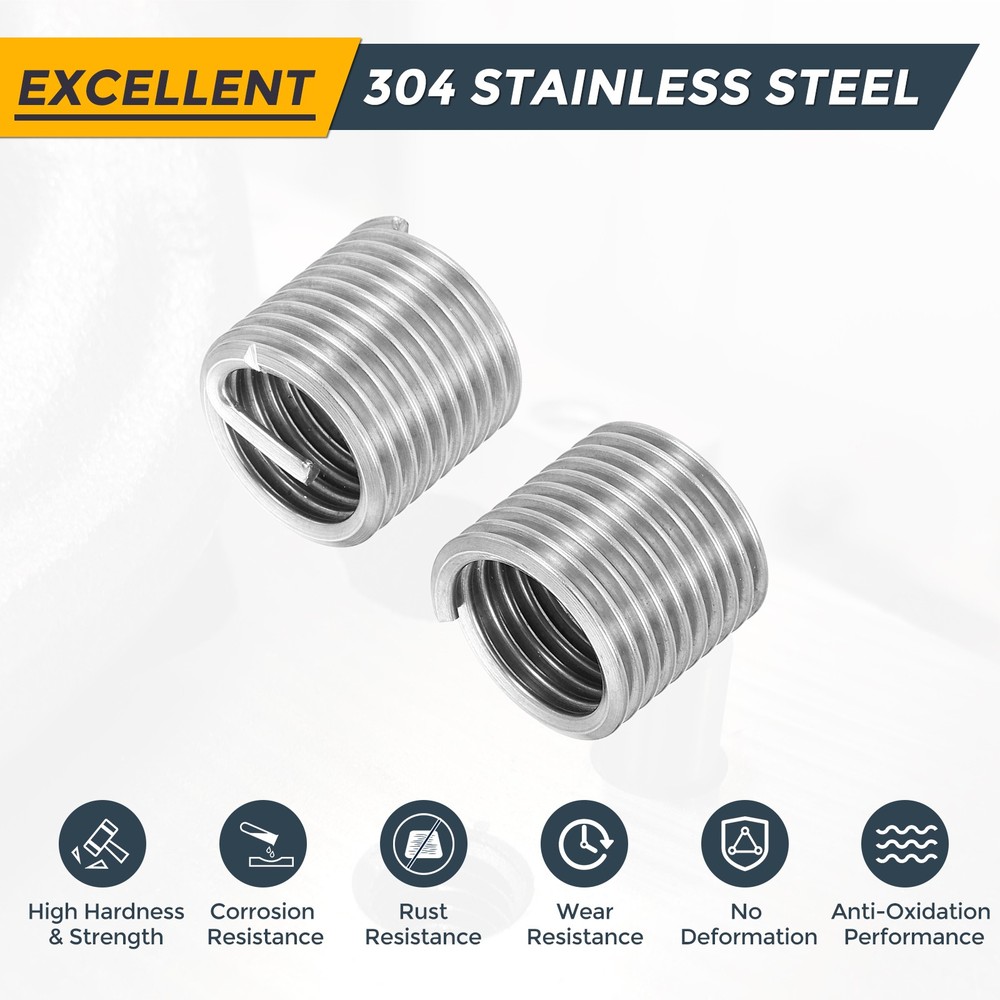 10pcs Wire Thread Inserts M18 x 2.5 x 1.5D Metric Helical Threaded Sleeve