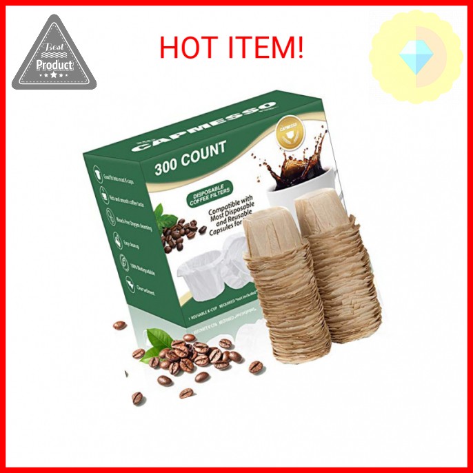 CAPMESSO Disposable Coffee Paper Filters Replacement Kerig Filter Compatible wit