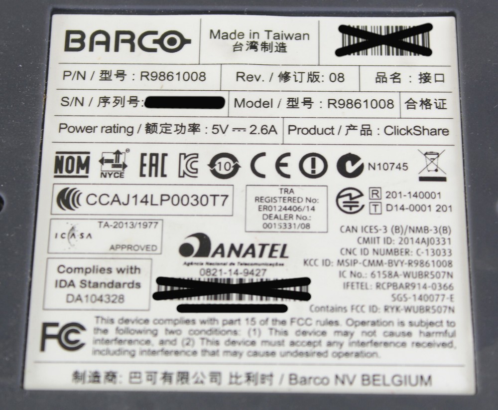 Barco R9861008 Clickshare Wireless Presentation System (Base System Only)