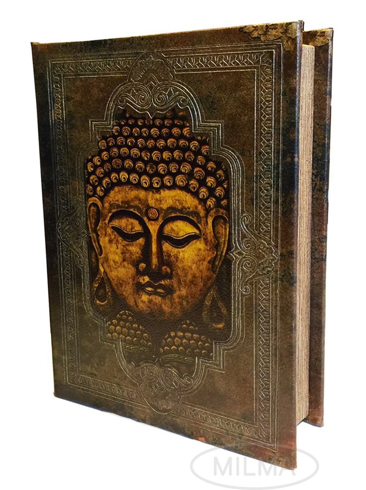 Buddha Book Box Decorative Leather Book Box Storage Secret Book