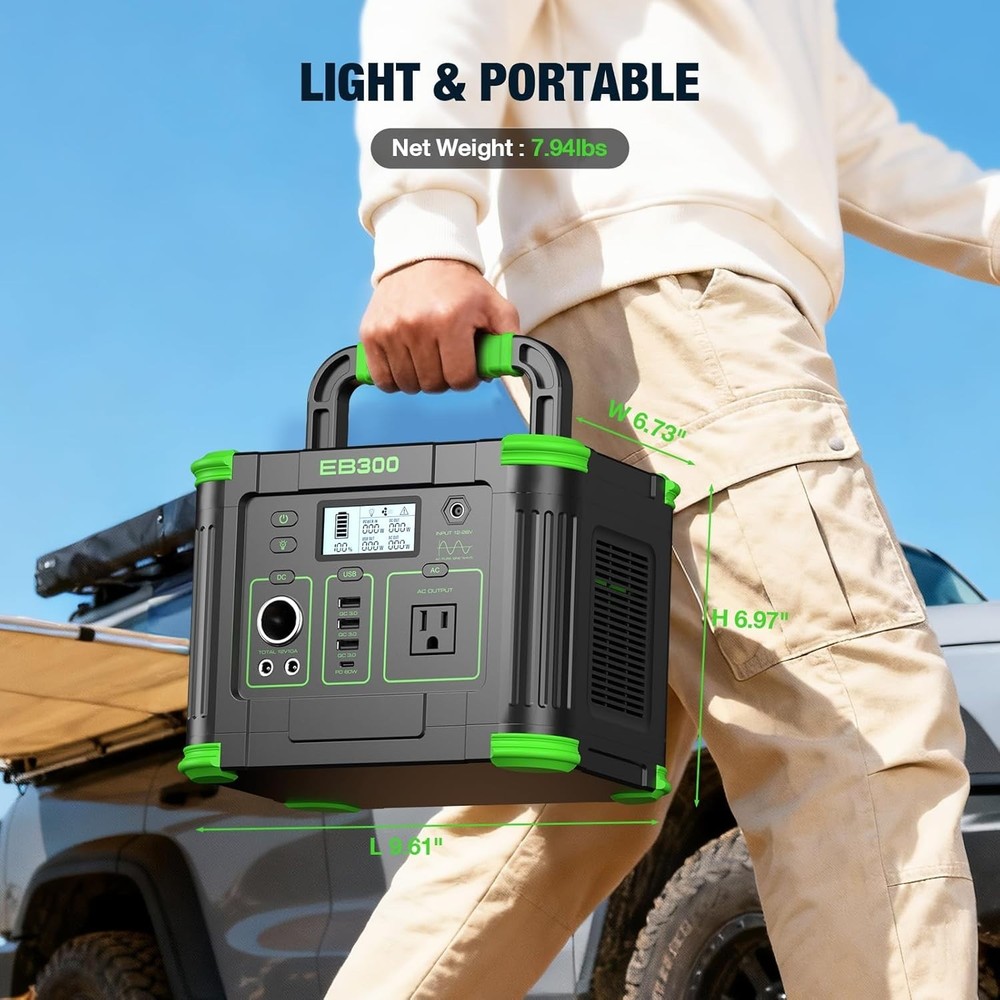 Compact 330W Solar Generator - Camping Essential