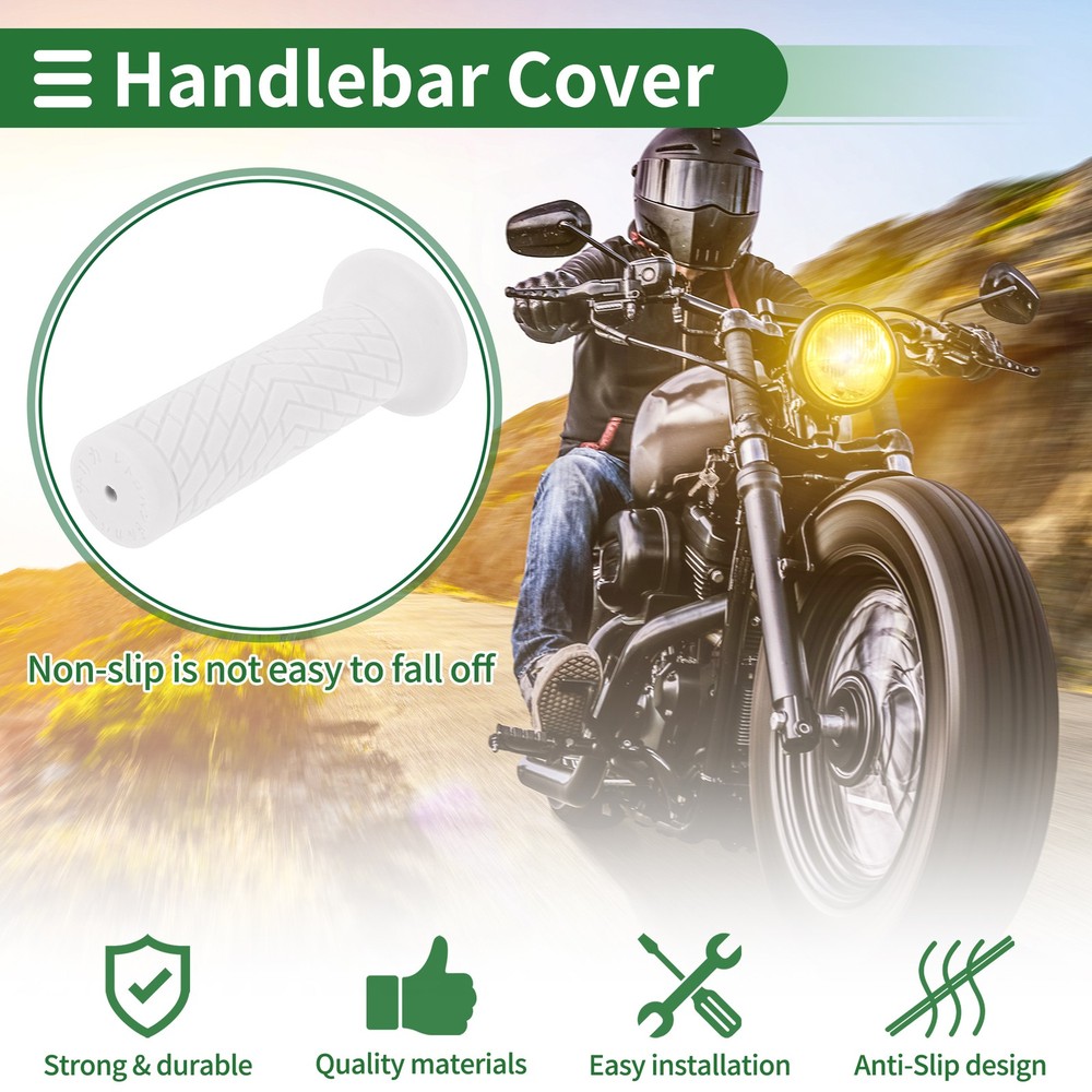 1" 25mm Motorcycle Handlebar Cover TPU White