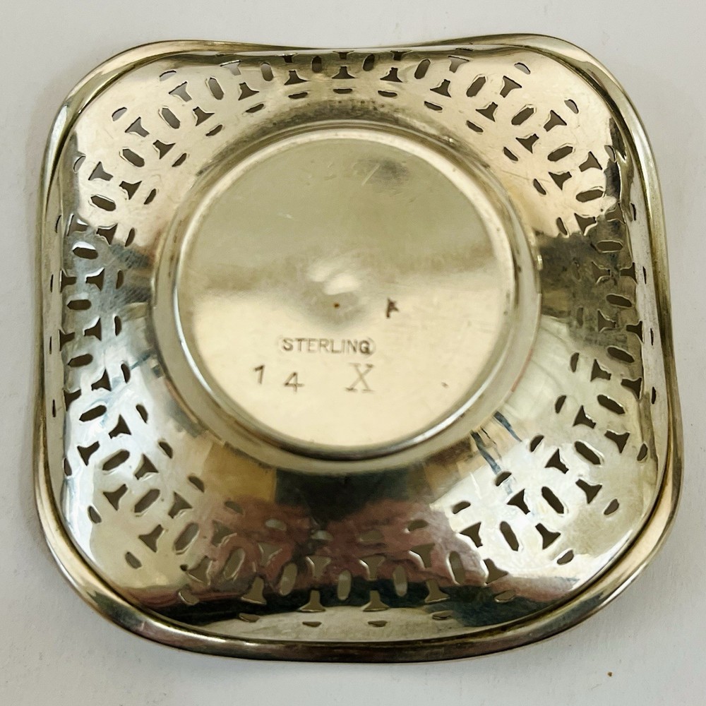 Solid Sterling Silver PIERCED BONBON NUT CONDIMENT SET 7 PCS 157g MONOGRAM “B”