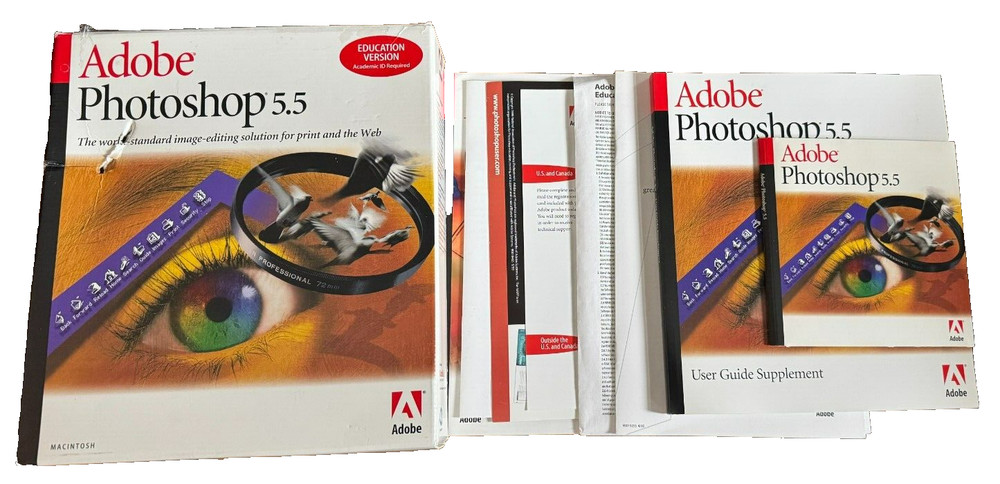 1999 Adobe Photoshop 5.5 For Mac, Macintosh Package Complete
