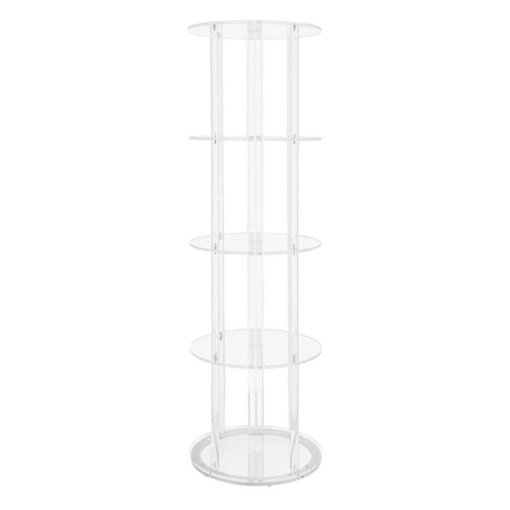 5-Tier Rotatable Acrylic Bookshelf – Stylish & Space-Saving Design