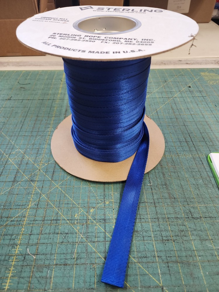 1" tubular webbing blue