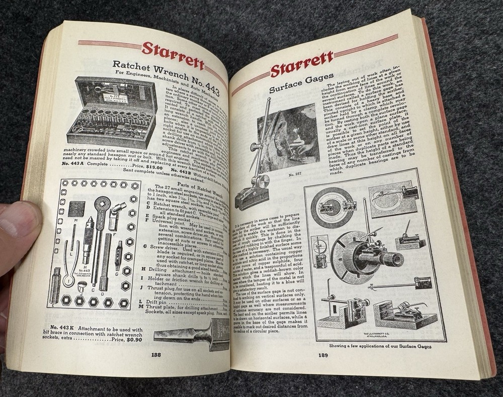 Vintage 1938 L.S. STARRETT Co. Catalog No. 26 Precision Tools Dial Indicators ++