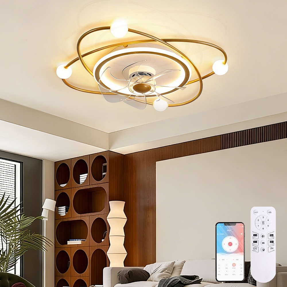 Restaurant Ceiling Fan with Light Smart LED Ceiling Fan Light Timer Function